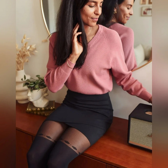 Sz M From Rachel Black Faux Wrap Mini Skirt - Picture 3 of 9